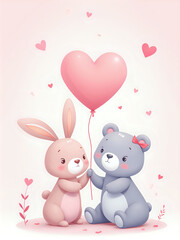 Valentine’s Day Card Mockup - Illustrated and Customizable Design for Romantic Greetings