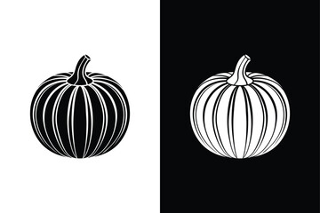 Black Pumpkin Silhouette. Harvest and Farming-Inspired Design