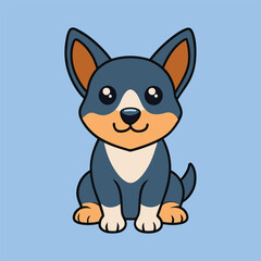Obraz premium Cute Australian Kelpie Dog Clipart Design - Australian Kelpie Vector illustration 