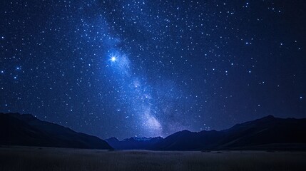 Dark night sky with stars scattered like diamonds, creating a minimalist and vast background