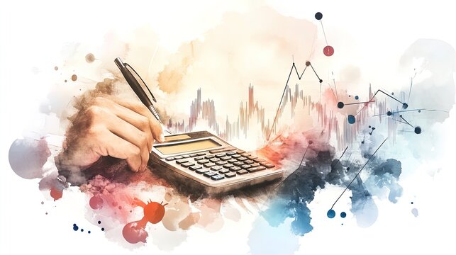 Professional Business Insights: Close-Up of Calculator and Data Charts for Financial Analysis – Ideal for Office Decor or Informative Posters - Powered by Adobe