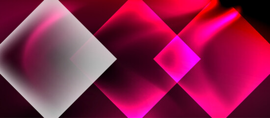Dark neon colors with glass square shapes