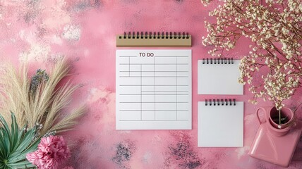 Modern wall planner with  2025 ToDo List  header, featuring blank sections for tasks and a neat, professional design