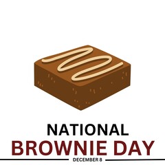 National Brownie Day. December 08. Vector illustration.