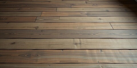 Obraz premium An old wooden floor with faded stripes and patterns worn down by years of use and wear, vintage striped wood, retro wood