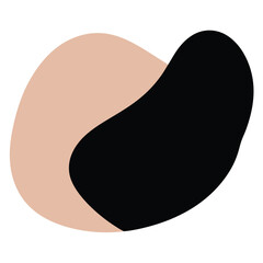 Abstract Organic Shapes in Black and Beige