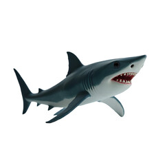 Obraz premium Underwater Adventure Exploring a Lifelike Shark Model Ocean Depths 3D Illustration Marine Environment Close-Up View Creative Concept for Educational Purposes