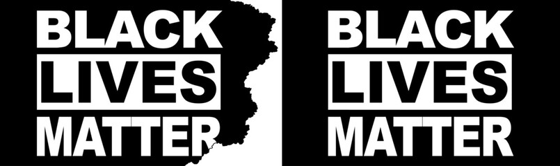 Black Lives Matter flags vector. Standard flag and with torn edges