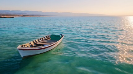 Naklejka premium boat on the sea