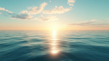 Obraz premium Aerial view of a calm sea with subtle ripples and reflections from the sunlight above