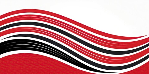 Obraz premium A bold and modern geometric wave stripe design in shades of red and black on a crisp white background, modern minimalism, white background