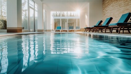Indoor Pool Relaxation: Tranquil Spa Retreat