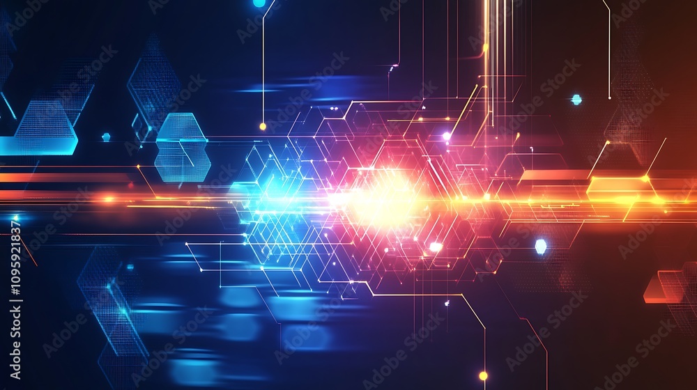 Poster abstract technology background. futuristic interface. vector illustration for your design - generate