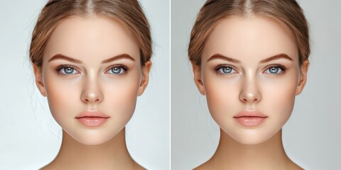 Before and after images showing a smooth forehead post-botox treatment.