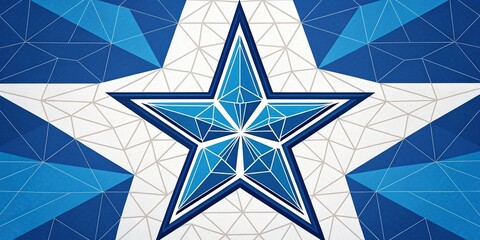 A majestic blue and white star surrounded by vibrant blue triangles, celestial, astronomy