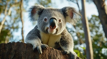 Fototapeta premium Koala in Natural Habitat at Morning Light