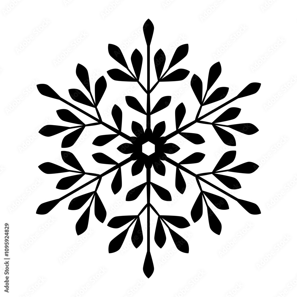Canvas Prints black snowflake illustration, vector design elements of beautiful snowflake.