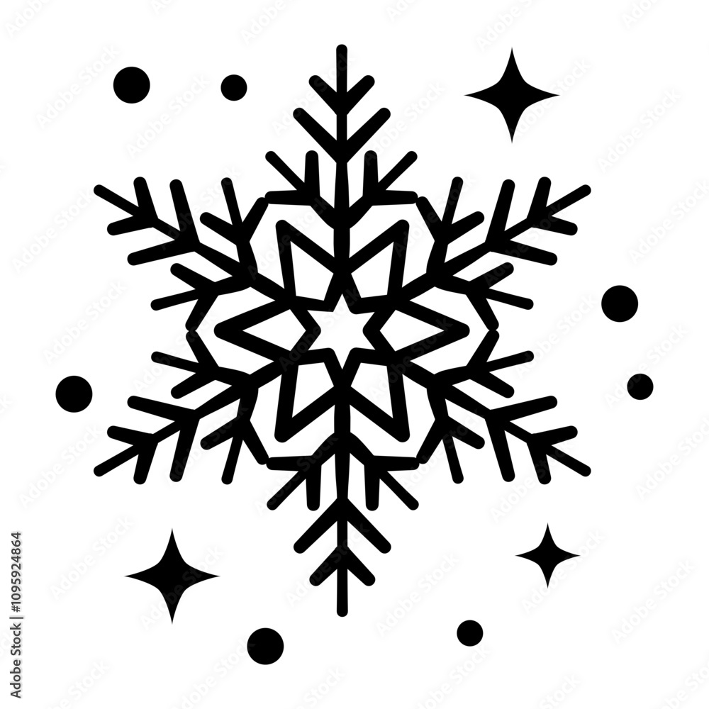 Canvas Prints black snowflake illustration, vector design elements of beautiful snowflake.