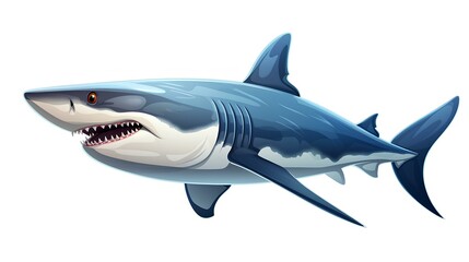 Obraz premium Magnificent Great White Shark: A Detailed Illustration of a Powerful Marine Predator