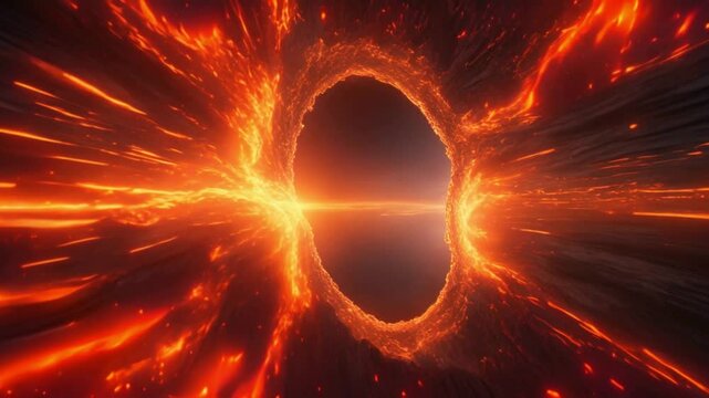 Fire Energy 3D Tunnel Vortex Looping Flow 4K Video, explosion of fire HD video 