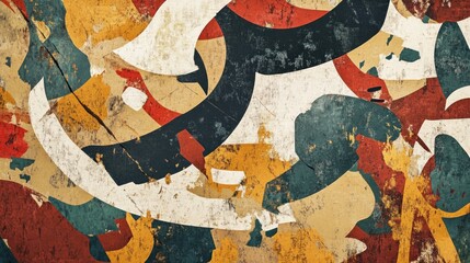 Fototapeta premium Traditional Arabic calligraphy in bold brushstrokes, classic Islamic art patterns, earthy colors 
