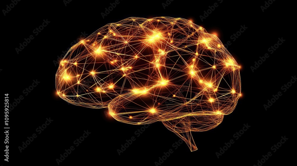 Aufkleber glowing neural connections representing complex brain activity