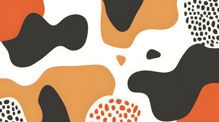 Fototapeta premium Abstract shapes in warm tones and contrasting colors