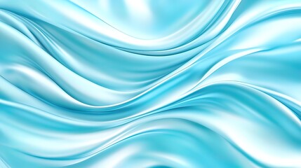 Fototapeta premium Abstract light blue wavy silky fabric background.