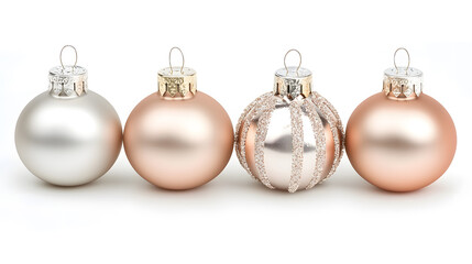 Elegant Christmas ornaments in soft colors