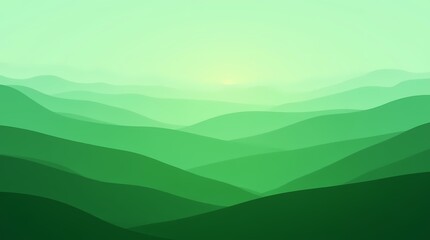 Obraz premium Abstract green landscape wallpaper, hills and mountains background. Organic green environment