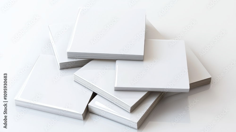 Aufkleber stack of blank square business cards arranged neatly, showcasing their clean design and potential fo