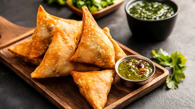 Samosas a savory snack in Indian cuisine