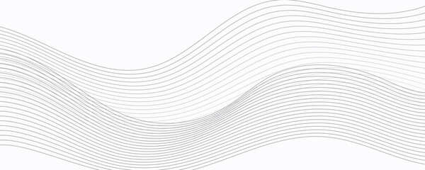 Grey waves abstract business background. Technology wavy lines