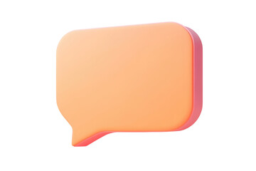 The image features a 3D rectangular speech bubble in a matte gradient color, created as a PNG file with a clear background, perfect for use in digital communications or graphic design.