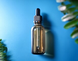 Fototapeta premium A simple and clean product image featuring a glass dropper bottle.
