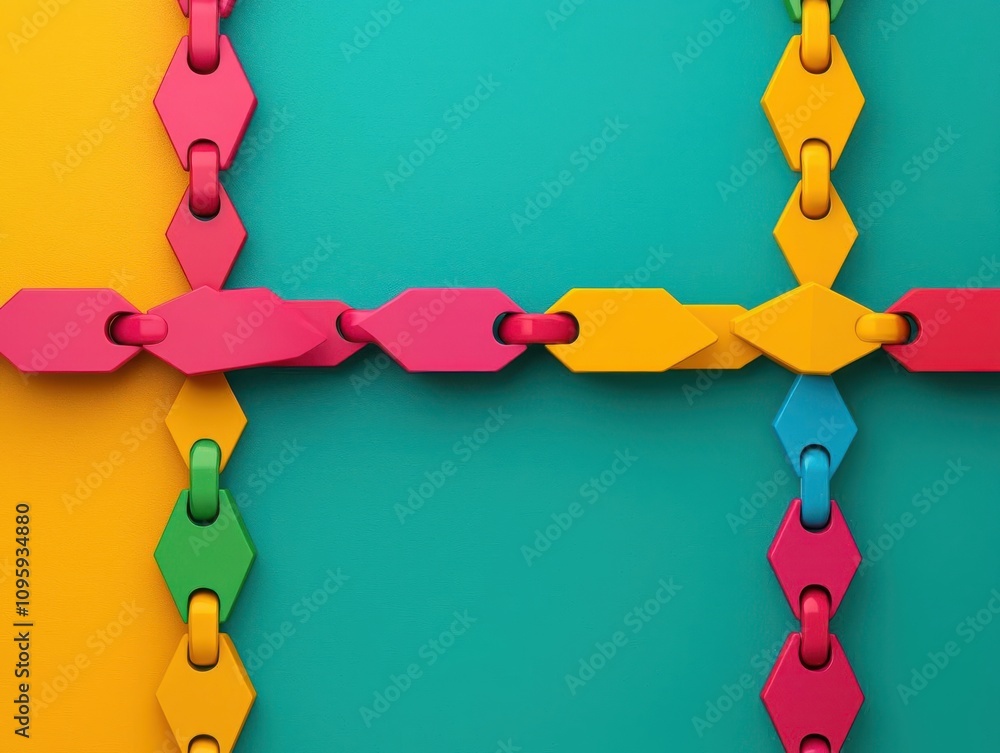 Poster value chain concept. visualizing value chain stages with arrows and icons, 3d illustration