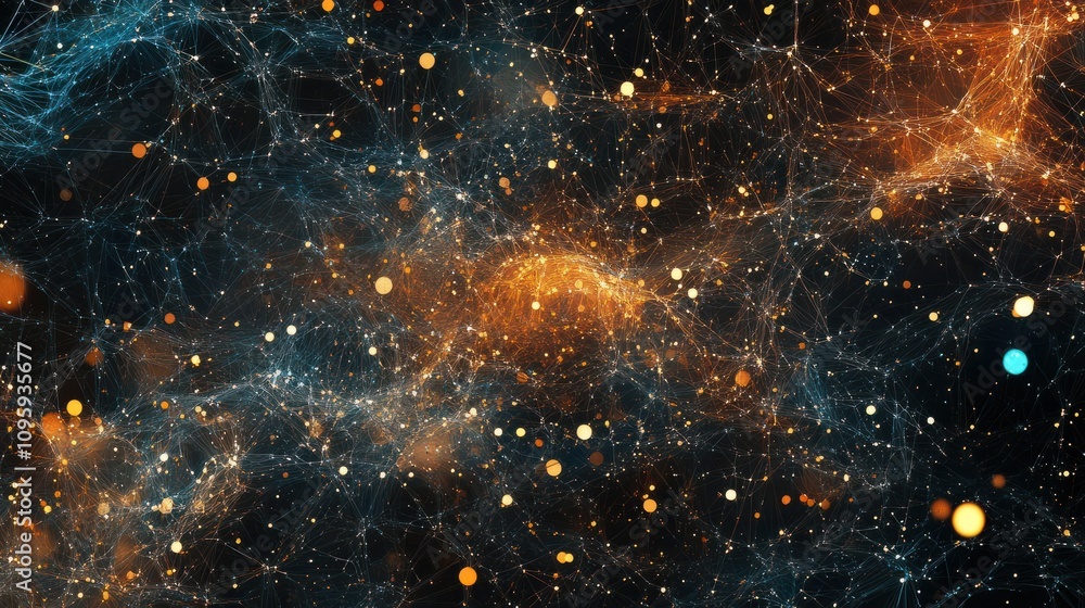 Poster abstract digital background can be used for technological processes. neural networks and ai, digital