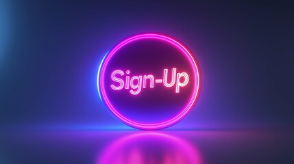 Bright Neon Sign-Up Button with Colorful Glowing Effects