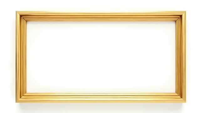 Golden frame on white background