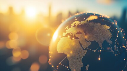 Futuristic Global Connections Concept with Light Dots