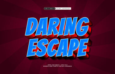 daring escape editable text effect with a journey and game text style