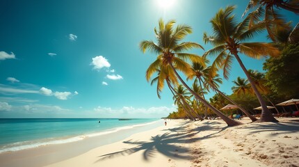 Obraz premium Palm trees on a beach in summer