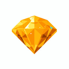 Bright orange diamond vector design with facets and a glossy finish