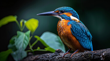 UK Wild Kingfisher on tree