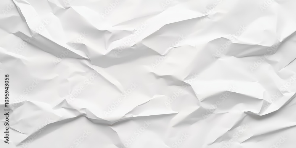 Poster crumpled white paper texture with creases and folds for background use in digital design and print p