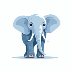 Fototapeta premium Blue elephant illustration showcasing a friendly demeanor and playful characteristics in vector art style