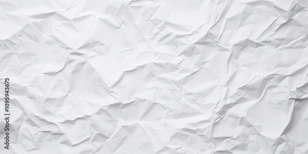 Poster detailed high-resolution texture of creased white paper with unique patterns and soft shadows for cr