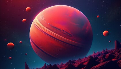 Red planet in space