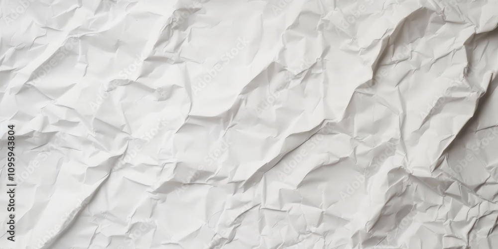 Poster crumpled white paper texture with creases and shadows ideal for backgrounds and graphic design proje
