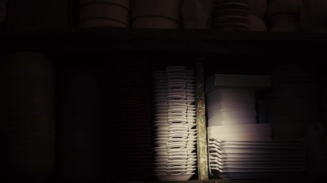 Made of Ceramic Plates in Torch Light